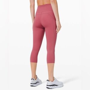 Lululemon Fast and Free Crop II 19" *Non-Reflective Cool Cherry 6
